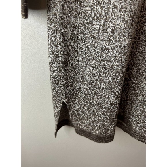 Chico's Easywear Metallic Speckled Ombre Shimmer V-Neck Sweater SZ 1 US Med - Picture 4 of 8
